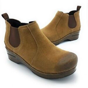 Dansko Frankie Burnished Suede Slip-On Boots Clogs